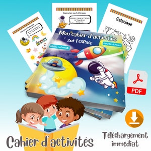 Libro de actividades infantiles sobre el espacio | Formato PDF para descargar | Nivel infantil a partir de 4 años | Para imprimir en casa
