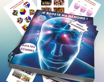 Book with memory games for adults and seniors intermediate level to stimulate the brain