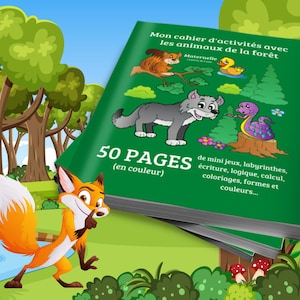 Libro de actividades infantil nivel infantil con animales del bosque #2