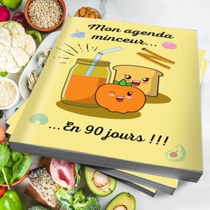 Carnet de Régime 90 jours: Mon agenda minceur journal alimentaire, 100  pages, Carnet de régime de 90 jours – 6x9 pouces, en français