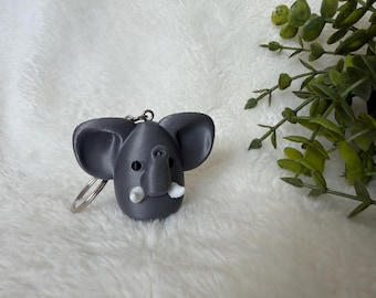 3D Printed Elephant Keychain, Backpack Charm, Animal Keychain, Party Favor,