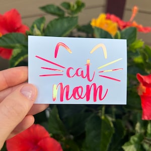 Cat Decal, Cat Mom, Cat Dad, Cat Lover, Cat Mom Bumper Sticker, Window Decal, Car Decal, Cat, Cat Mom Vinyl Sticker, Mom, Cat Mom Decals