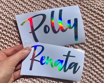 Personalized Name Decal, Vinyl Decal, Custom Decal, Holographic Decal, Name Decal For Water Bottles, Tumblers, Car Windows, Name Sticker