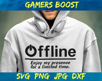 Gamer svg, gaming svg, video game svg, "Offline" SVG PNG DXF cut files