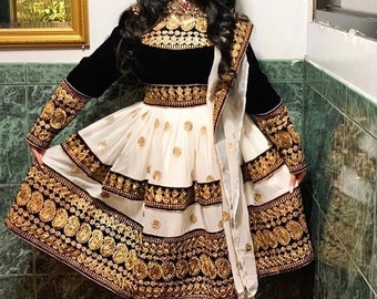 Afghan Traditional Dress With Full Hand Made Embroidery