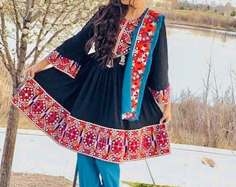 Afghan Traditional Dress With Full Hand Made Embroidery | Etsy