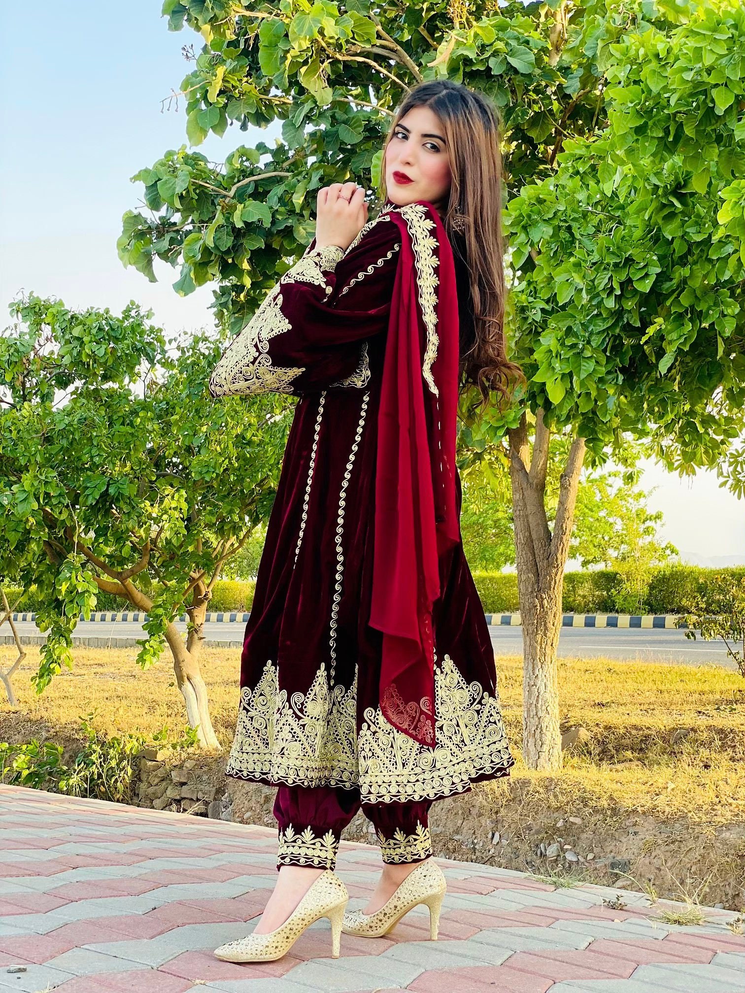 Afghan Traditional Velvet Dress With Full Hand Made Embroidery | Etsy