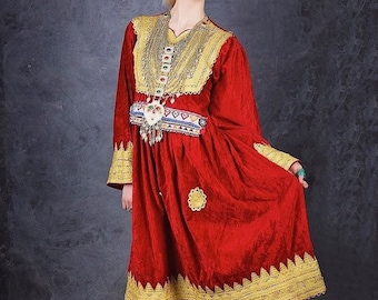 Afghan Traditional Dress With Full Hand Made Embroidery