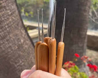 Agujas de ganchillo de bambú de 0,5 a 6 mm para ganchillo y amigurumi, agujas de ganchillo de bambú ultrafinas.