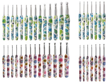 2.25-6.0mm Flower Design Ergonomic Crochet Hooks, Crochet Hooks for Crocheting and Amigurumi