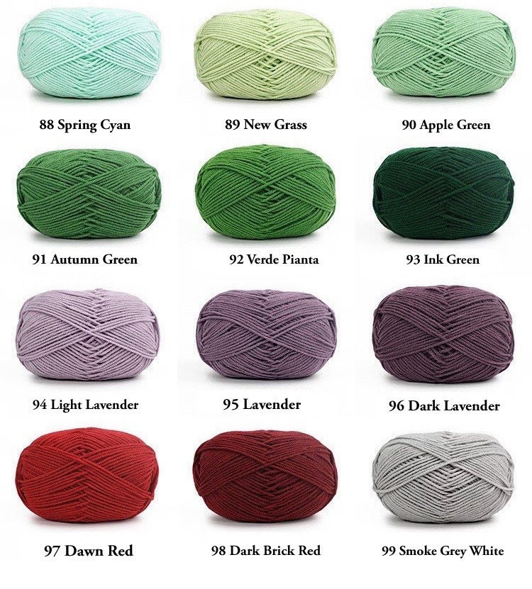 High Quality 83 Colours 4 Ply Milk Cotton Yarn 50g for Crochet, Knitting,  Amigurumi 
