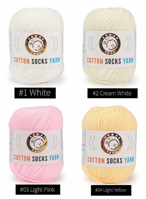  100% Cotton Yarn for Knitting and Crocheting, 3 or