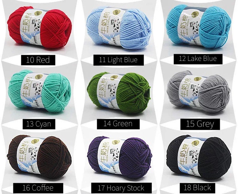 5 Ply Milk Cotton Yarn Small Ball of 23 grams for Amigurumi, Crochet, Knitting, Punch Needling, and Crafting 1-36 image 4