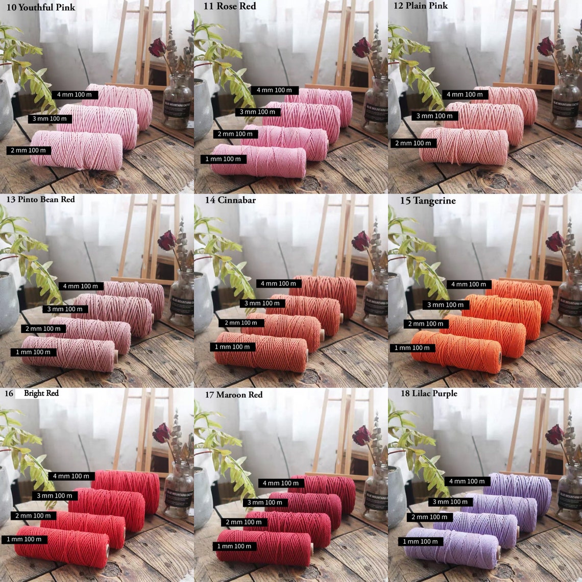 2 Mm Cotton Macrame Cord, 3 Strands 100 Meters 140 Grams Twisted Rope ...