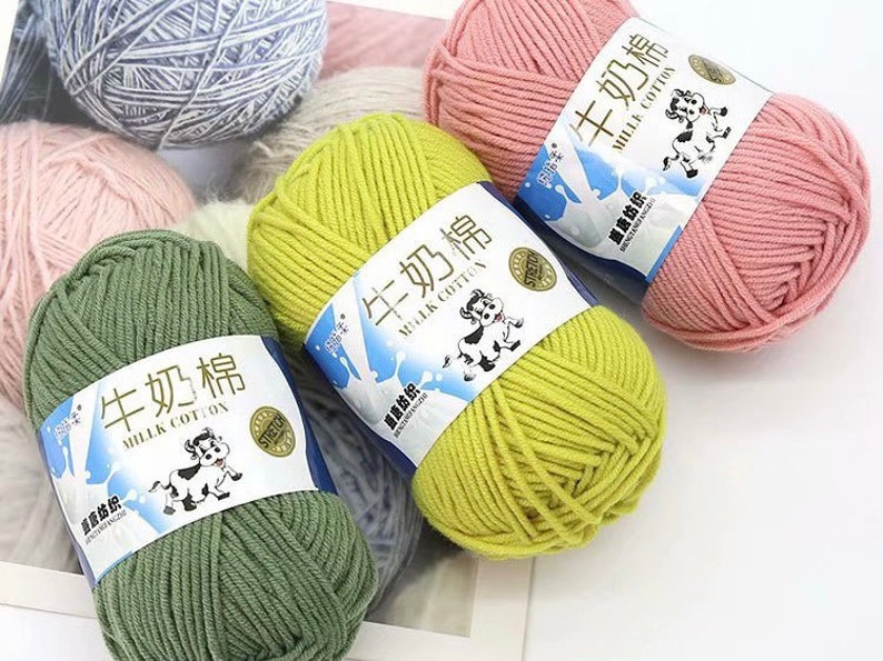 5 Ply Milk Cotton Yarn Small Ball of 23 grams for Amigurumi, Crochet, Knitting, Punch Needling, and Crafting 1-36 image 2