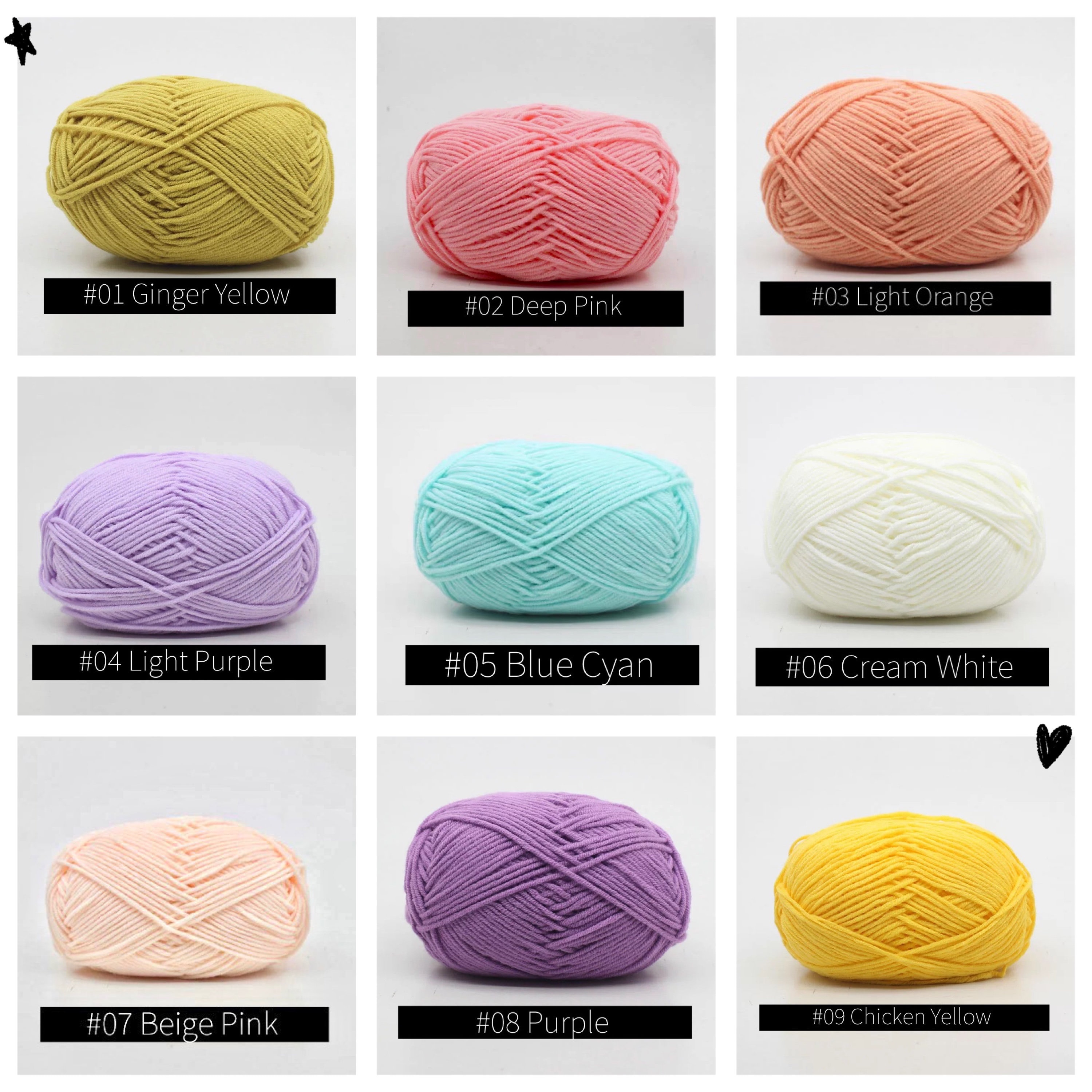 4 ply Milk Cotton Yarn for Crochet and Amigurumi Small Ball Etsy