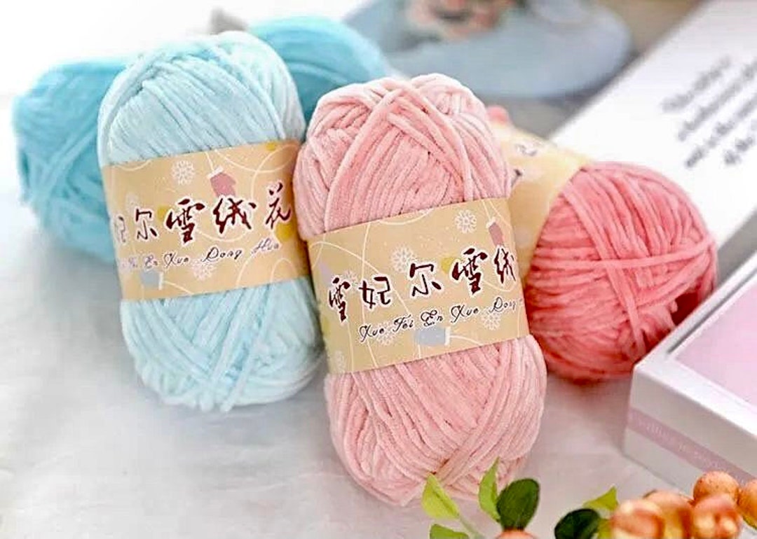 Buy Premium THIN Soft Velvet Yarn 40 Gram, High Quality THIN Chenille Soft  Yarn for Amigurumi and Crafting, Soft Crafting THIN Velvet Yarn Online in 