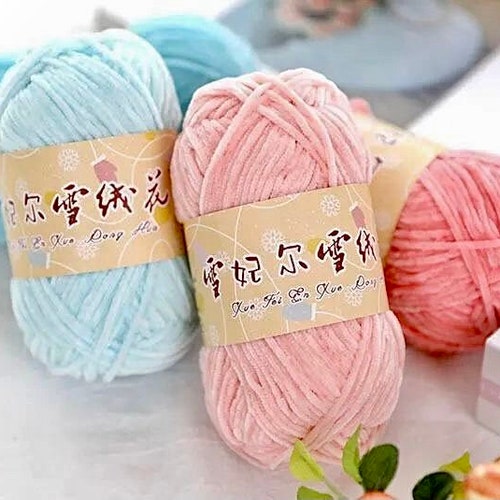 Plush Bulky Velvet Yarn for Crochet Amigurumi Soft Chenille Etsy