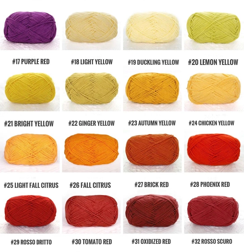 Premium All Purpose 4 Ply 50 grams Doll Yarn, High Quality General Purpose 4 Ply Yarn Color Codes 1-32 image 6
