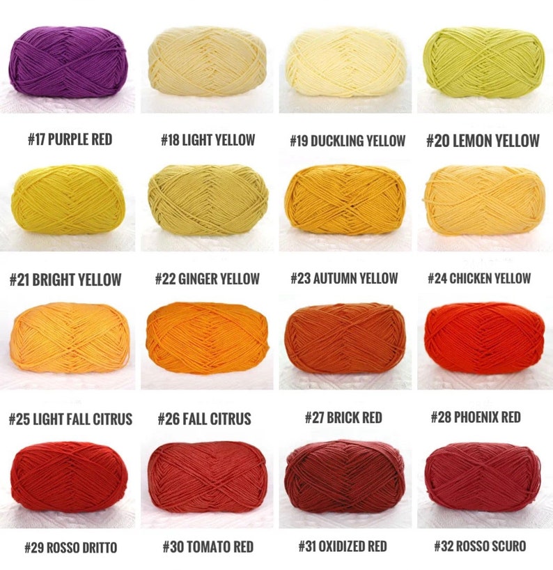 Hilo para muñecas Premium Multiusos de 4 cabos y 50 gramos, Hilo de alta calidad de uso general de 4 cabos con códigos de color del 1 al 32, Juego de muestras de todos los colores del 1 al 73. imagen 6