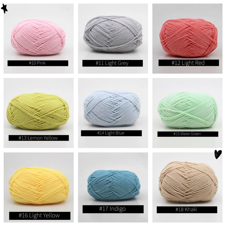 4 Ply Milk Cotton Yarn for Crochet Amigurumi and Punch Etsy