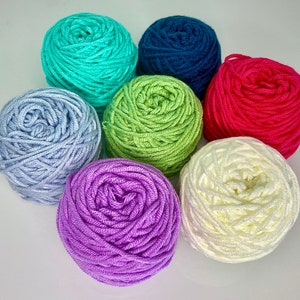 5 Ply Milk Cotton Yarn Small Ball of 23 grams for Amigurumi, Crochet, Knitting, Punch Needling, and Crafting 1-36