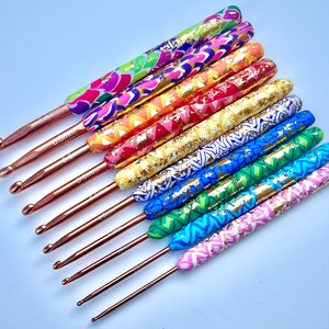 Custom Resin Glitter Crochet Hooks 