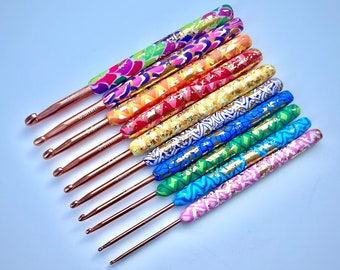 2-6.5mm Glitter Crochet Hooks, Crochet Hooks for Crocheting and Amigurumi