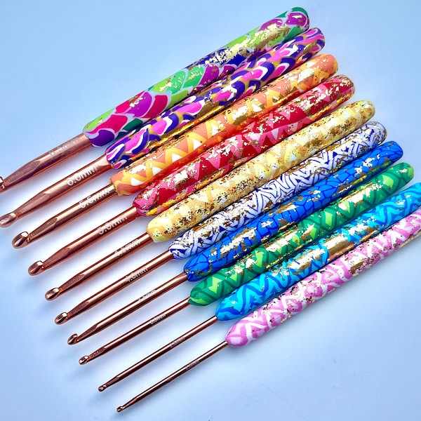 2-6.5mm Glitter Crochet Hooks, Crochet Hooks for Crocheting and Amigurumi