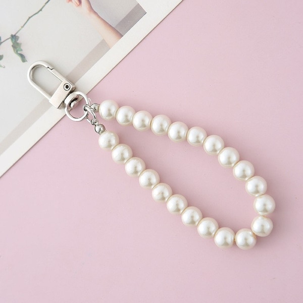 Imitation Pearl Keychain Lanyard for Crochet Amigurumi Keychain Making and crafting