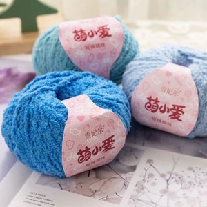 Soft Short Pipsqueak Yarn 50 grams, Fluffy Pipsqueak Yarn for Crochet, Clothes, Blankets, and Crafting 100% Polyester