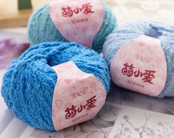 Laine courte et douce Pipsqueak 50 grammes, laine duveteuse Pipsqueak idéale pour le crochet, les vêtements, les couvertures et les loisirs créatifs, 100 % polyester