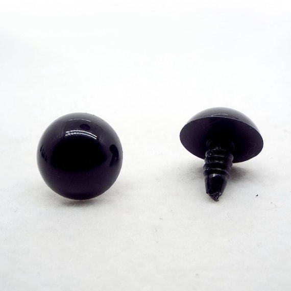 6mm Amigurumi Safety Eyes in Black Plastic for Doll Amigurumi