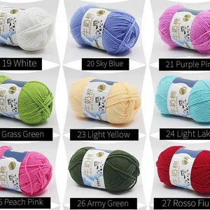 5 Ply Milk Cotton Yarn Small Ball of 23 grams for Amigurumi, Crochet, Knitting, Punch Needling, and Crafting 1-36 image 5