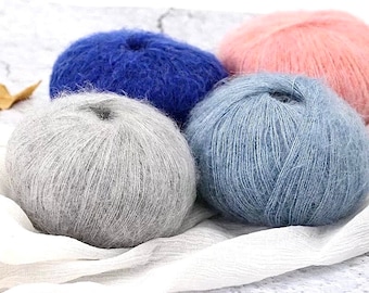 Premium Soft Kid Mohair Merino Wool Yarn 25 grams for Crafting, Crochet, and Knitting, Kid Mohair Crochet and Knitting Yarn