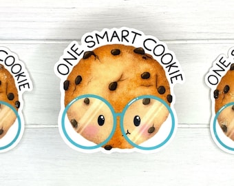 One Smart Cookie Die Cut Sticker | 2.6"W x 2.5"H | Water-Resistant Vinyl, Glossy Laminated Sticker