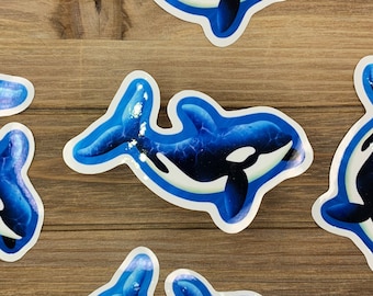 Orca Die Cut Sticker | 2.6"W x 2.9"H | Water-Resistant Vinyl (Glossy Laminated) Sticker | Marine Life | Killer Whale