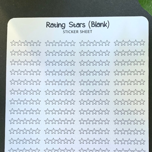 Rating STARS - Blank | Each sticker .28"H x 1.08"W | 72 Stickers | Blank Stars on White Rectangle | Great For Rating Books, Movies | Matte