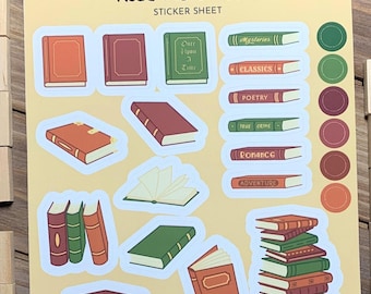 Read More Books Sticker Sheet |  | Reading Themed Decorative Stickers For Planners, Reading Journals, Bujo, Scrapbooks