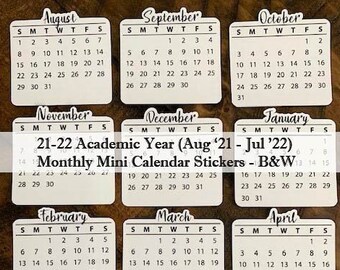 Notebooks Journals Scrapbooks Sat Pastel Sun For Planners Set of 12 Die Cut Months Jan-Dec 2021 Months Calendar Stickers