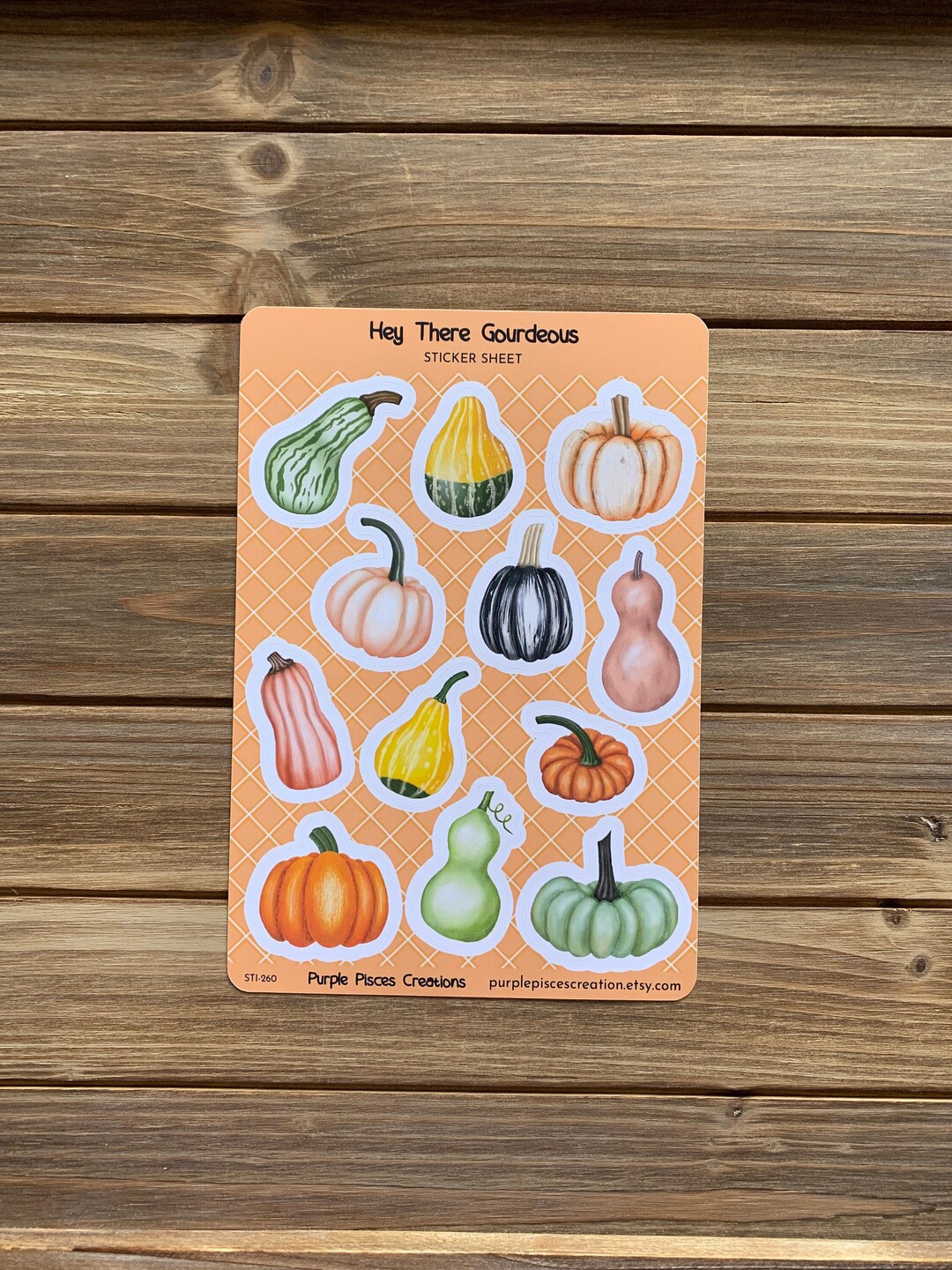 Hey There Gourdeous Sticker Sheet | Fall/autumn Gourd Themed Decorative ...