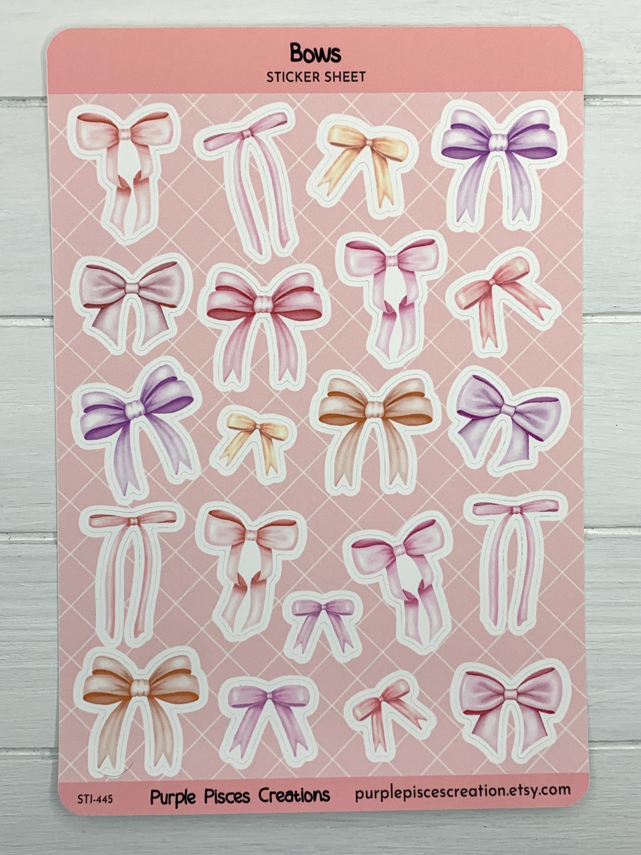 Paper Bow Sticker Bows Sticker Sheet | Decorative Stickers for Planners, Journals ...