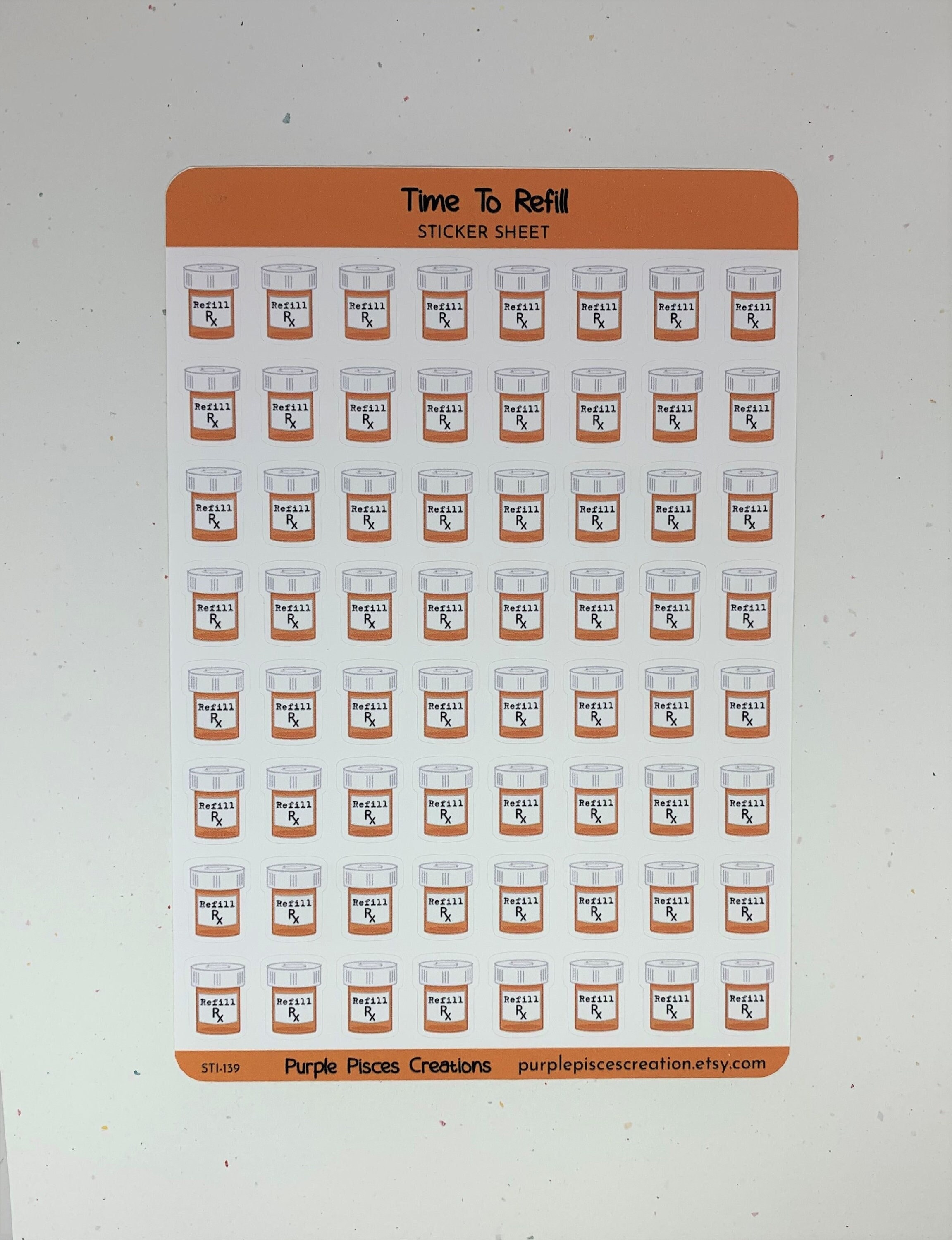 Time to Refill Sticker Sheet | Refill Prescription Reminder | 64 ...