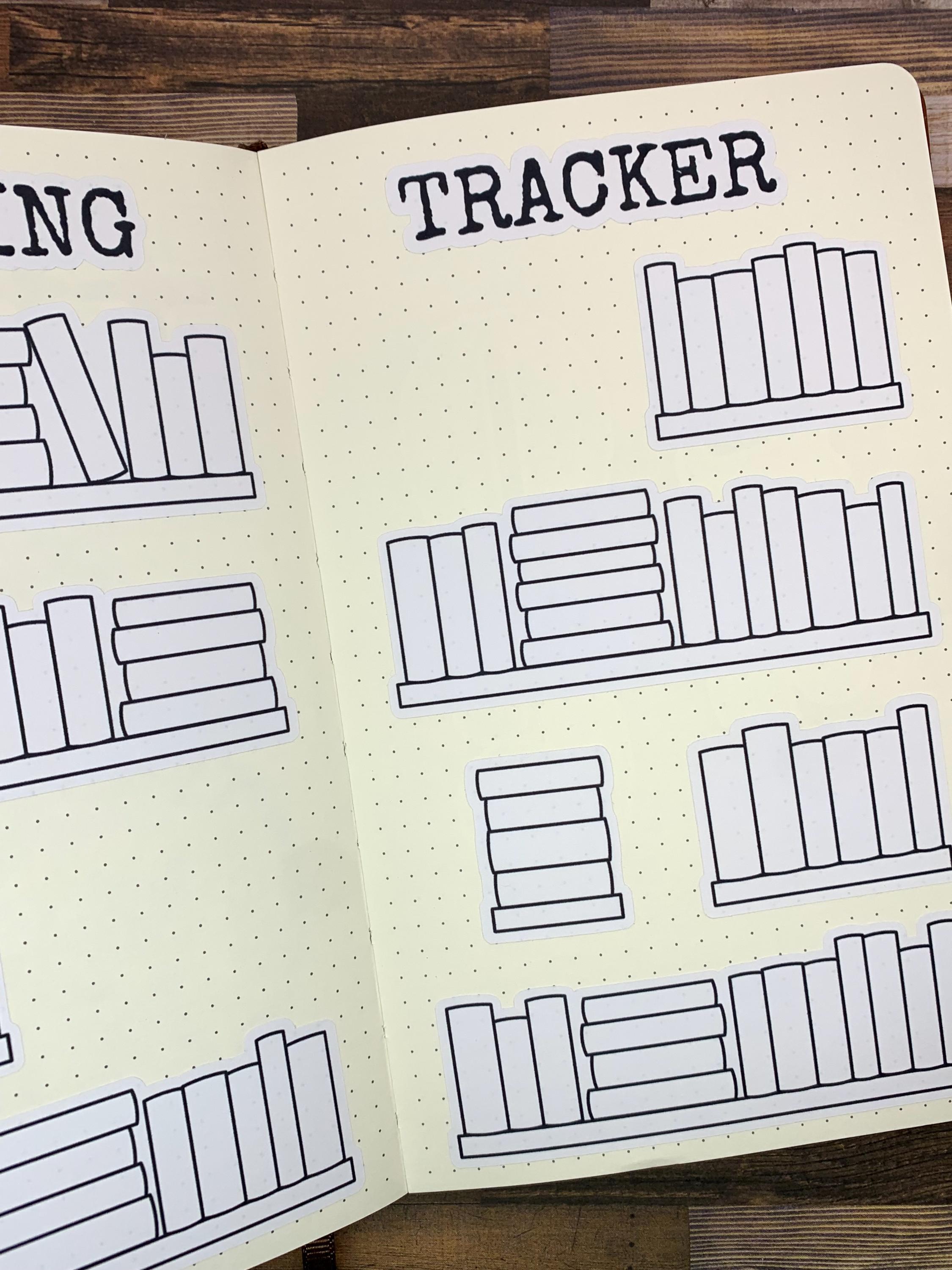 Reading Tracker Bookshelves Sticker Set | Individual Shelf Stickers ...