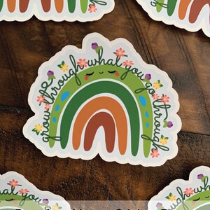 Grow Through What You Go Through | VINYL WATERPROOF or Matte Paper Sticker | 3"W x 2.4H" | For Water Bottles (VINYL Only), Laptops, Journals immagine 6