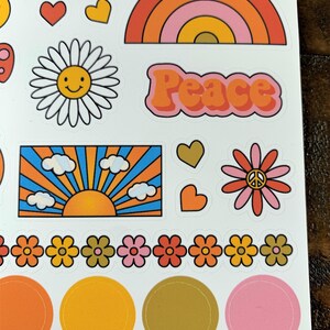 Good Vibes Sticker Sheet | Retro Themed Decorative Sticker Sheet for ...
