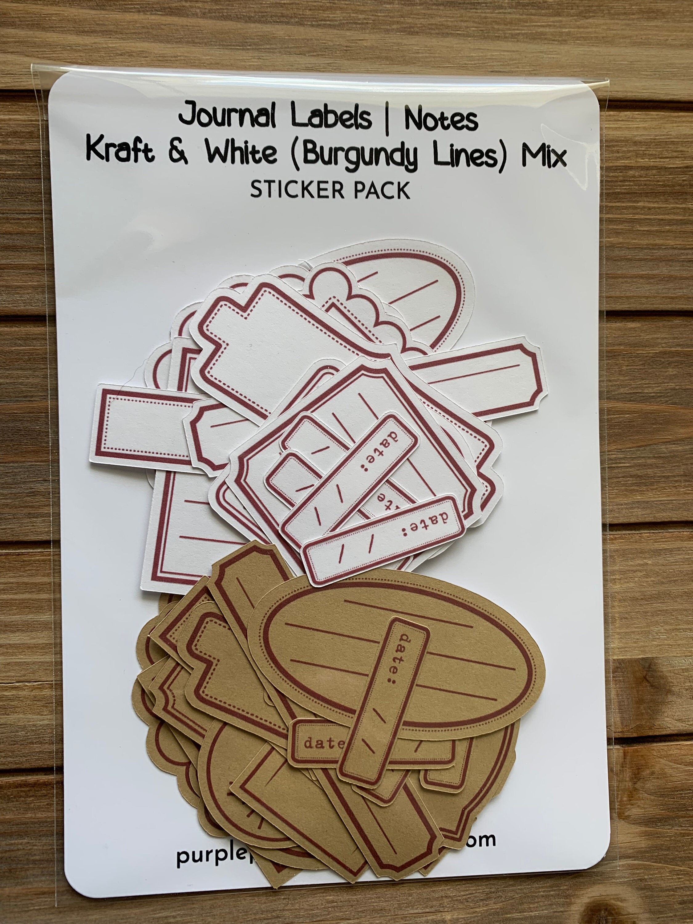 Journal Labels / Notes Die Cut Stickers | 3 Options | 44 Stickers (2 ...
