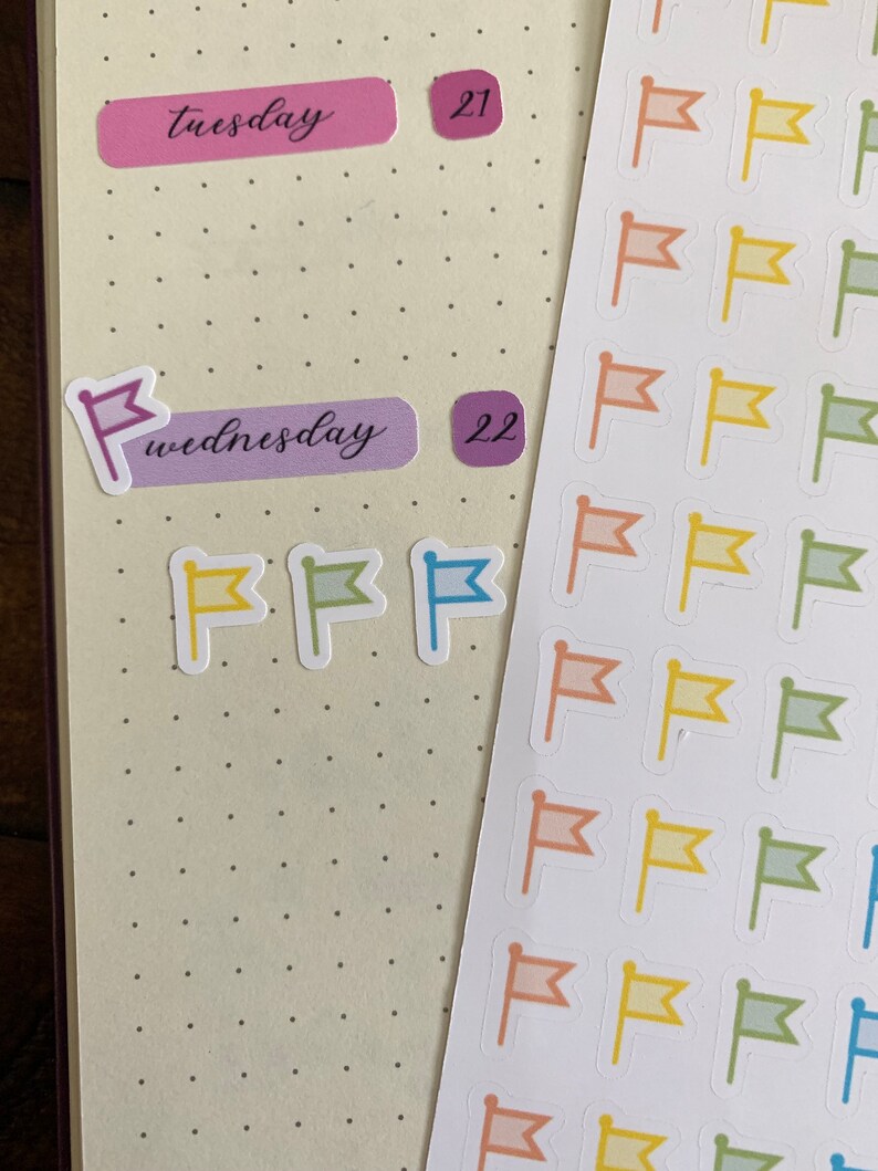 Pastel Mini Flags Sticker Sheet | Each Flag is .5
