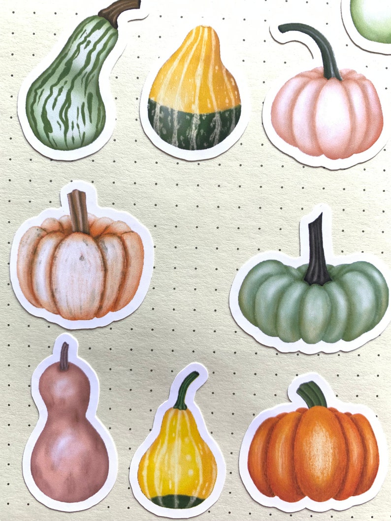Hey There Gourdeous Sticker Sheet | Fall/autumn Gourd Themed Decorative ...