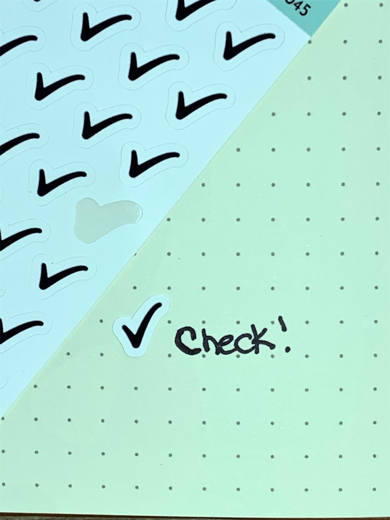 Small Check-marks Mini Sticker Sheet | .38"h X .33"w | Small Black ...